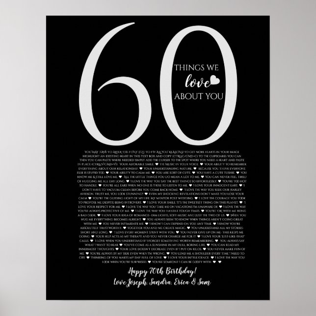  things we love about you 90,80 70, 60, 50, poster (Front)