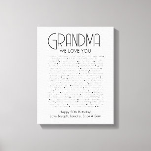  things we love about you grandma canvas print