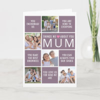 Things We Love About You Mum Photo Collage