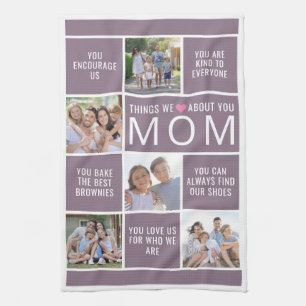 Things We Love About You Mum Photo Collage Tea Towel