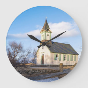Thingvellir National Park in Iceland Large Clock