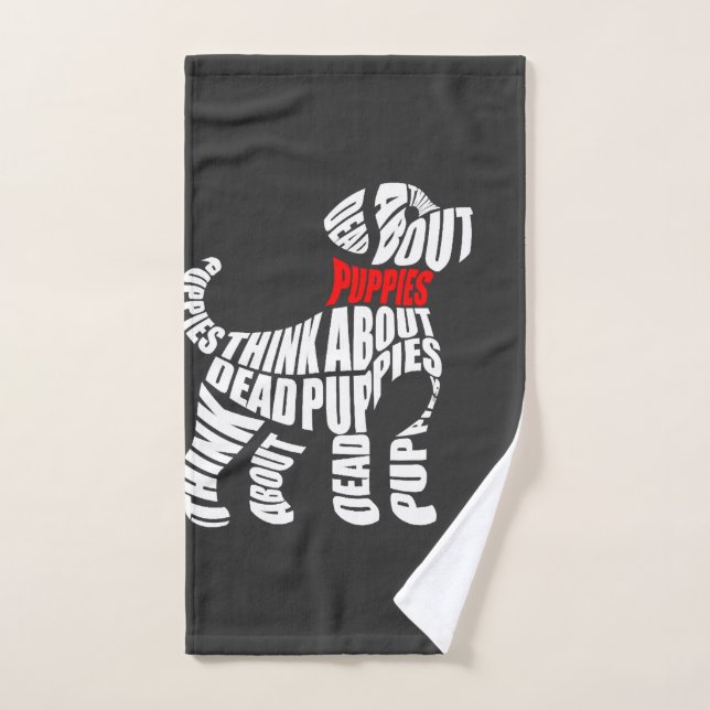 Think about DEAD Puppies White Hand Towel (Hand Towel)