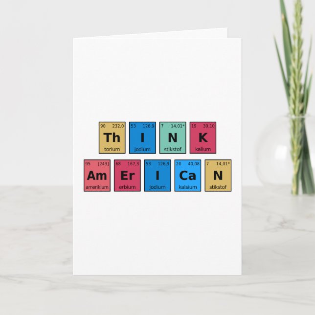 Think American Periodic Table Card (Front)