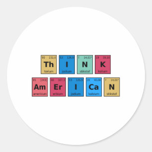 Think American Periodic Table Classic Round Sticker