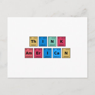Think American Periodic Table Postcard