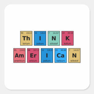 Think American Periodic Table Square Sticker