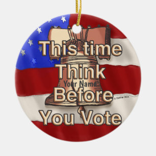 Think and Vote  Ceramic Tree Decoration