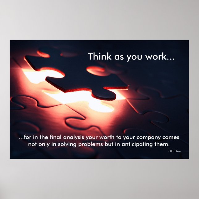 Think as you work poster (Front)