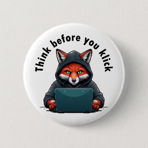 Think before you click - Cyber Security 6 Cm Round Badge