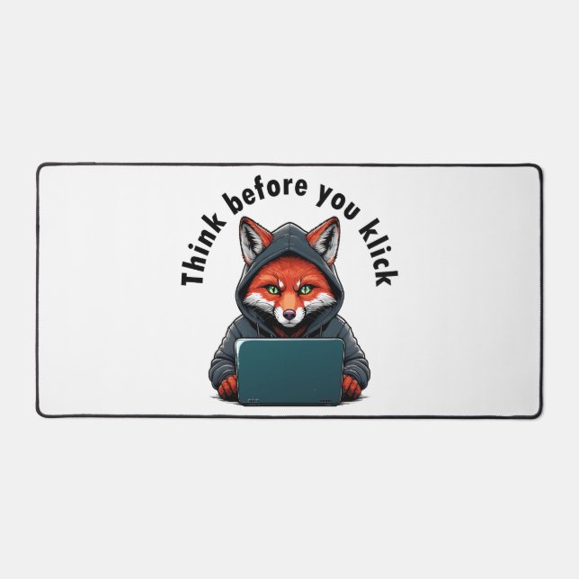 Think before you click - Cyber Security Desk Mat (Front)
