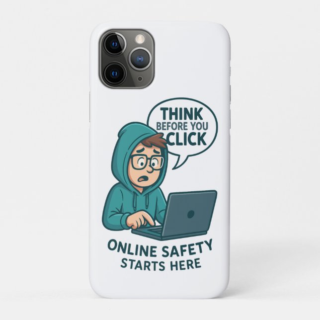 Think Before You Click - Online Safety Awareness Case-Mate iPhone Case (Back)