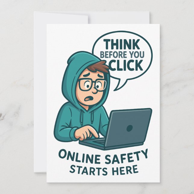 Think Before You Click - Online Safety Awareness Invitation (Front)