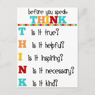 Think Before you Speak Postcard