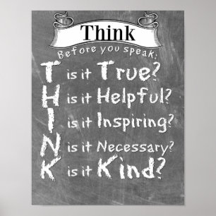 Think - Before you speak Poster