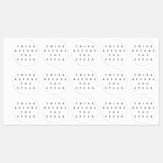 Think Before You Speak Sticker Set (Sheet)