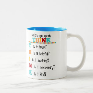 Think before you speak Two-Tone coffee mug