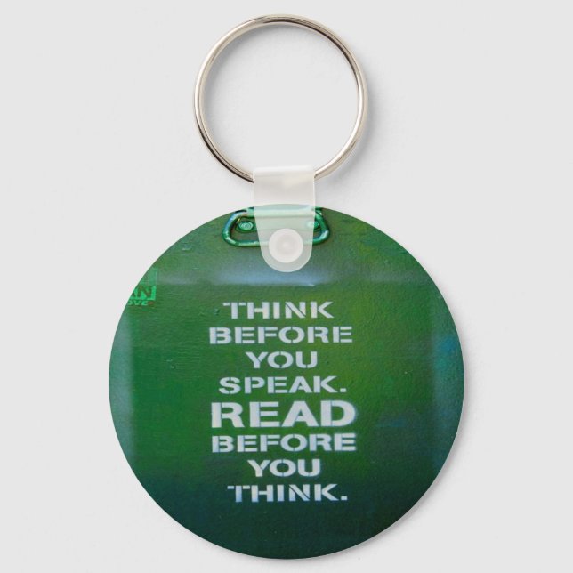 Think Before You Speak Wise Words Key Ring (Front)