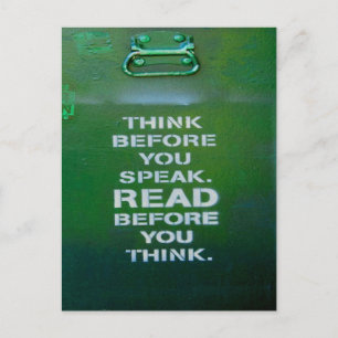 Think Before You Speak Wise Words Postcard