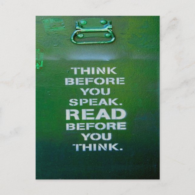 Think Before You Speak Wise Words Postcard (Front)