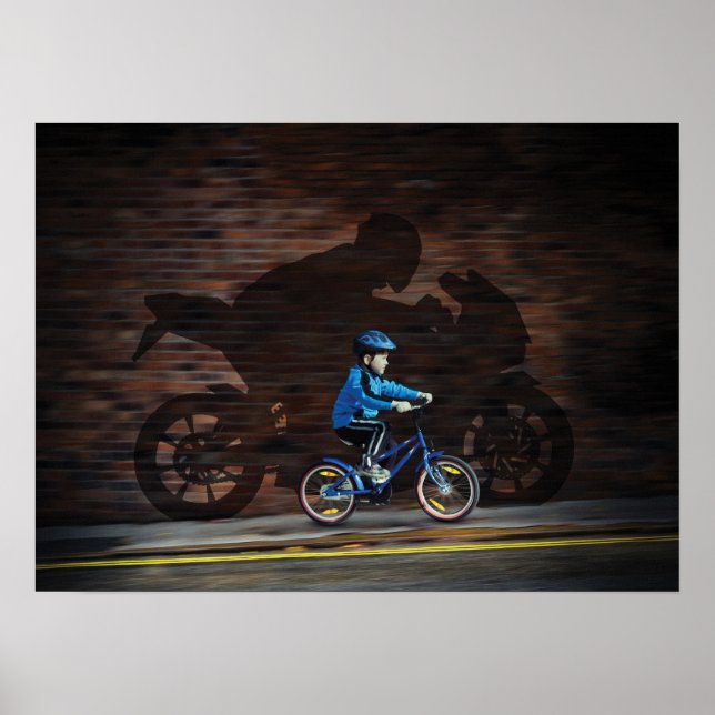 Think Big Mindset, Motorcycle Kid - Success Poster (Front)