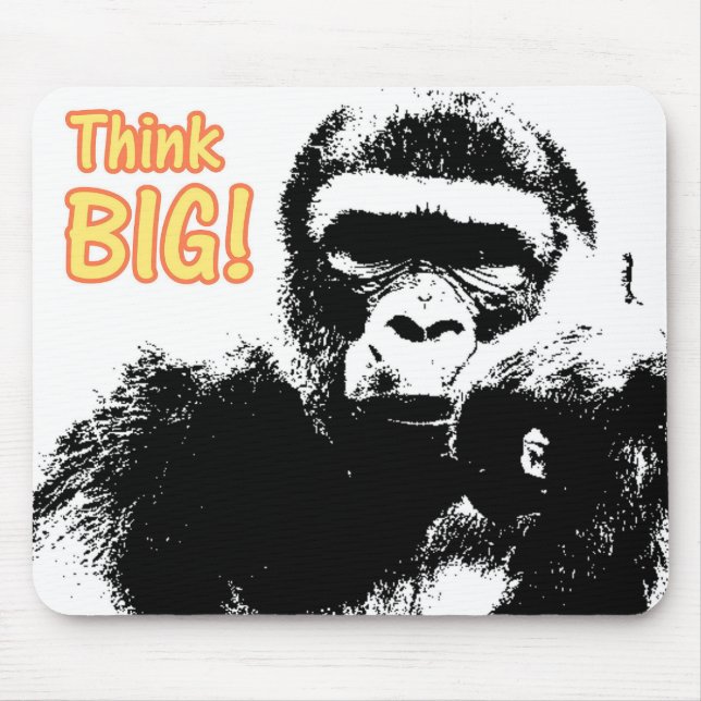 Think Big Modern Pop Art Gorilla Template Mouse Mat (Front)