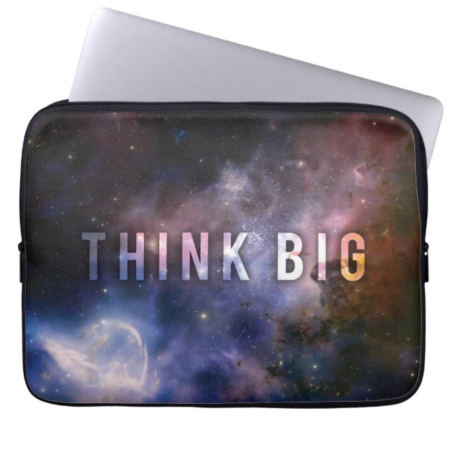 THINK BIG - Space and Universe Motivational Laptop Sleeve (Front)