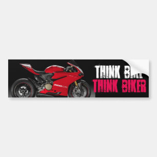 Think Bike Graphic Bumper Sticker