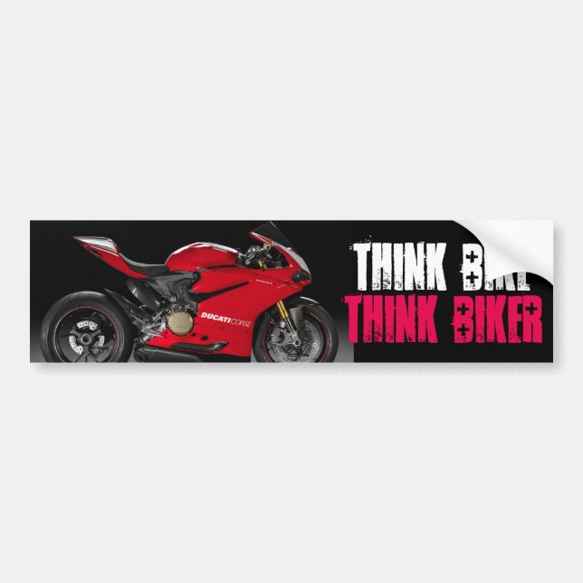 Think Bike Graphic Bumper Sticker (Front)