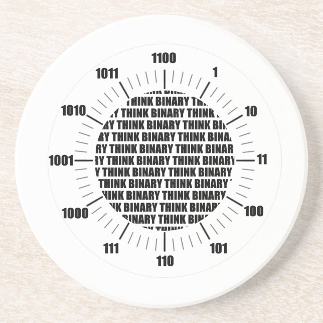 Think Binary Clock (Geek Humour) Coaster (Front)