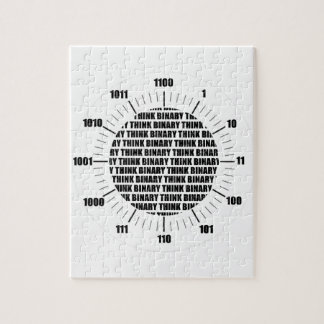 Think Binary Clock (Geek Humour) Jigsaw Puzzle