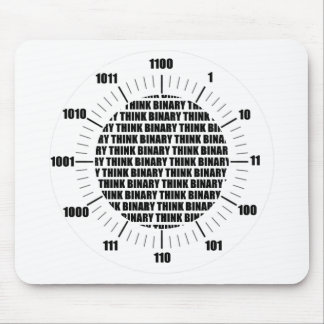 Think Binary Clock (Geek Humour) Mouse Mat