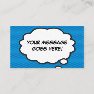 Think Bubble QR Code Fun Comic Book Blue Business Card