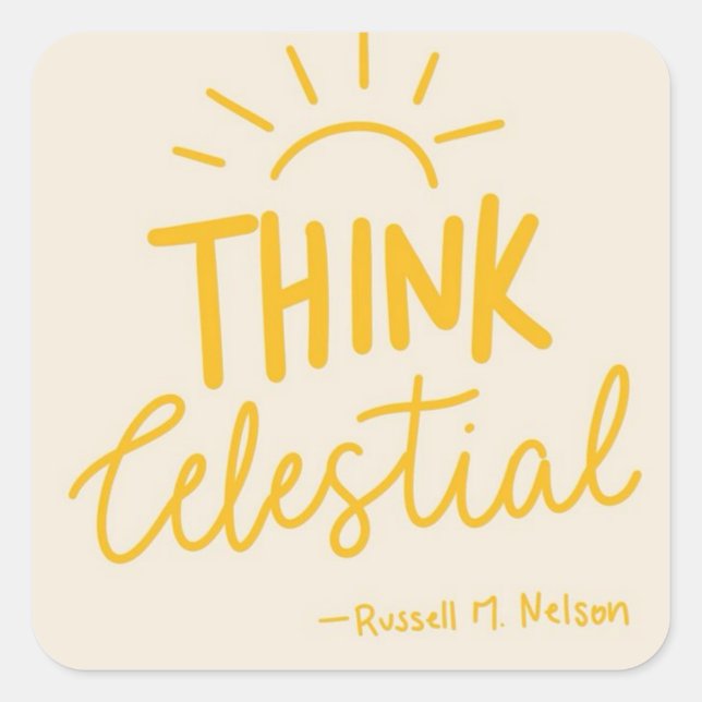 Think Celestial Square Sticker (Front)