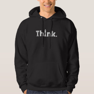 Think Chess Pieces Design for Chess Players and Co Hoodie
