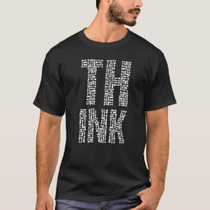 Think Chess Player Master Coach Pieces Text Mosaic T-Shirt