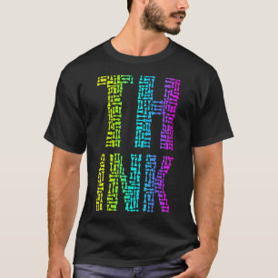 Think Chess Player Master Coach Pieces Text Mosaic T-Shirt