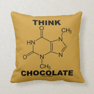 Think Chocolate (Theobromine Molecule Chemistry) Cushion