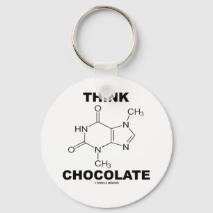 Think Chocolate (Theobromine Molecule Chemistry) Key Ring