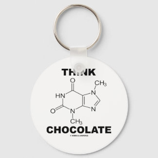 Think Chocolate (Theobromine Molecule Chemistry) Key Ring