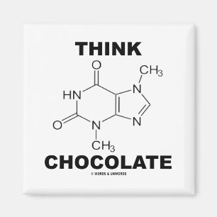 Think Chocolate (Theobromine Molecule Chemistry) Magnet