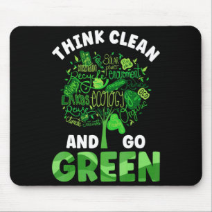 Think Clean And Go Green Earth Day And Planet Envi Mouse Mat