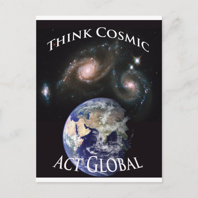 think cosmic act global postcard (Front)