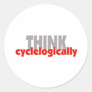 THINK cyclelogically! Classic Round Sticker
