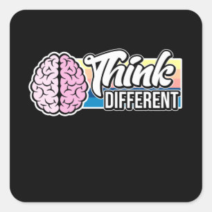 Think Different Growth Mindset Motivation Square Sticker