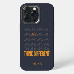 Think Different Recumbent Biker Cycle Personalised iPhone 13 Pro Case