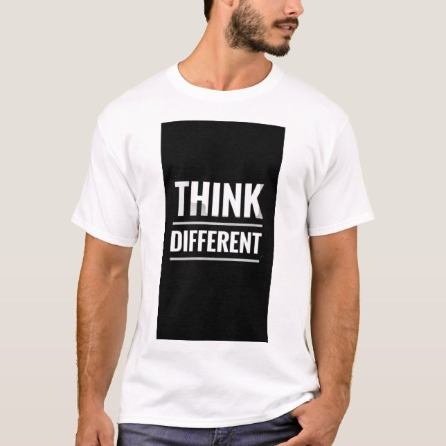 THINK DIFFERENT TEXT PRINTED T-SHIRT (Front)