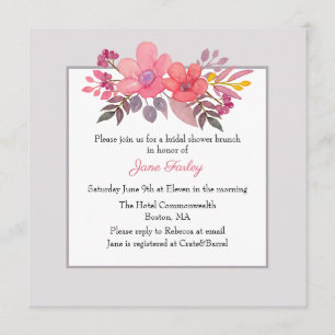 Think Dusty Pinks Bridal Shower Invitation