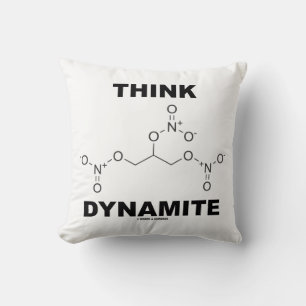 Think Dynamite (Chemical Nitroglycerin Molecule) Cushion