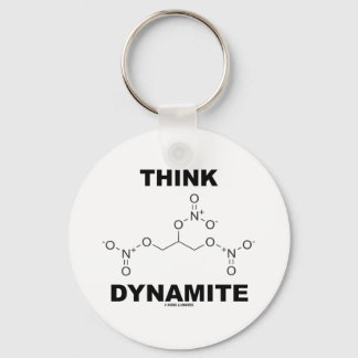 Think Dynamite (Chemical Nitroglycerin Molecule) Key Ring