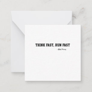 Think Fast Run Fast Sports Football Motivation Card